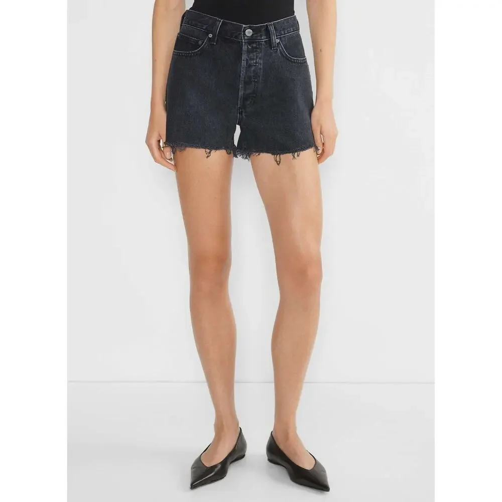Aritzia Denim Forum Ex Boyfriend Denim Shorts Black 28